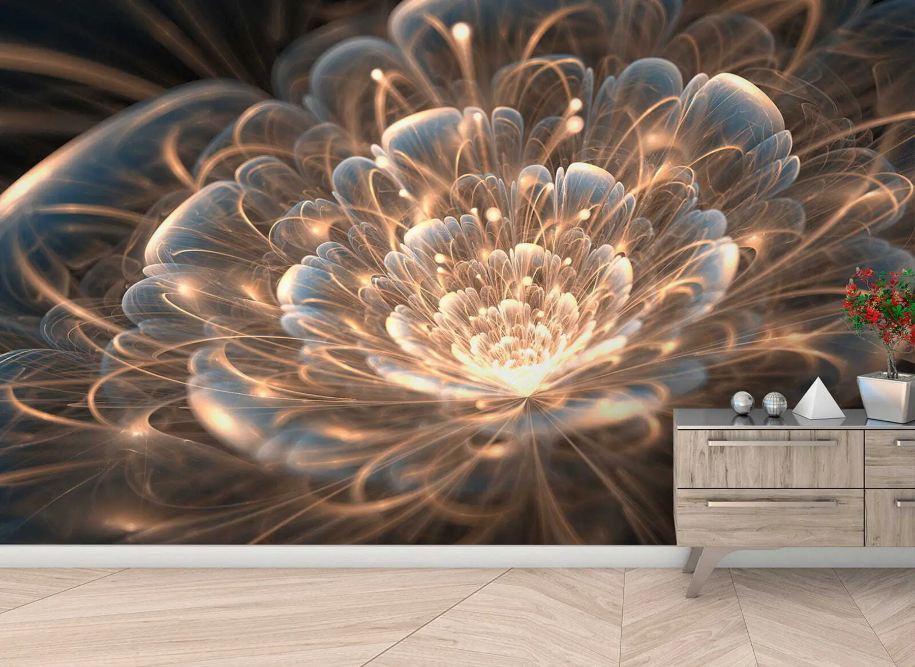 murales de pared Dibujar con luz sobre fondo oscuro u59705