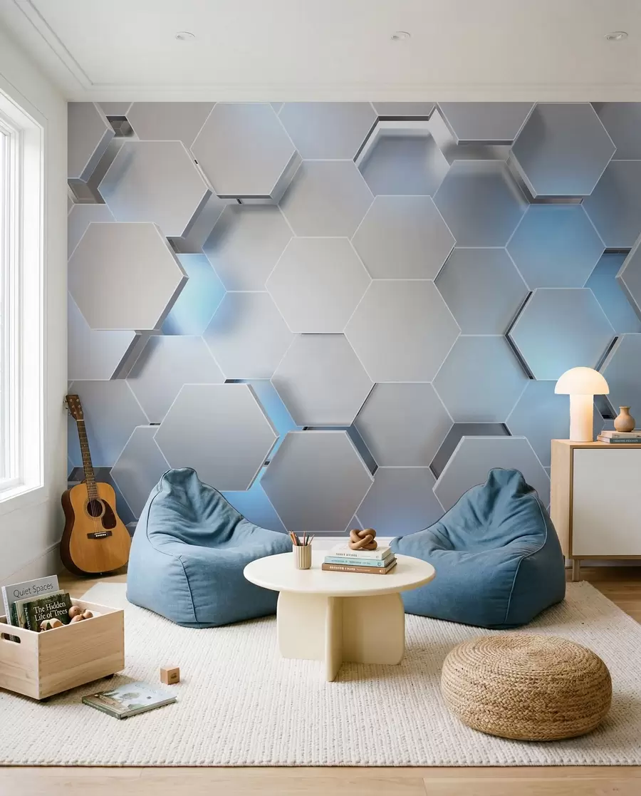murales de pared Panal azul hielo u59733