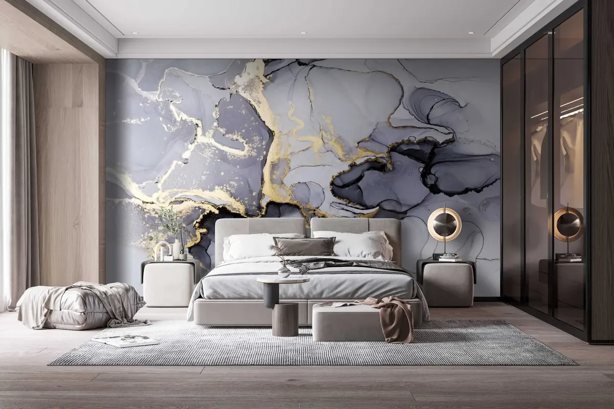 murales de pared Mármol gris azulado u70765