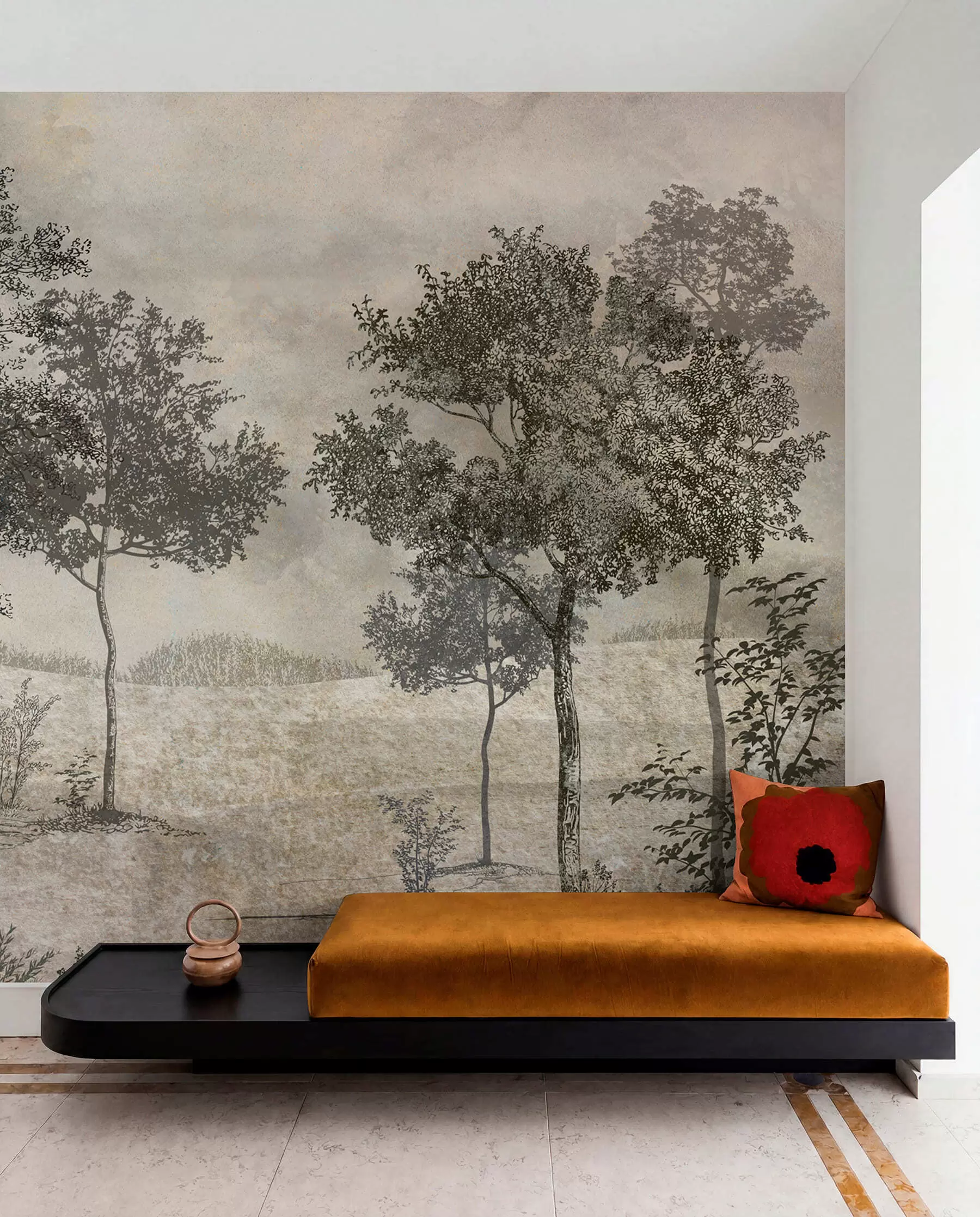 murales de pared Bosque de trazo fino u80030