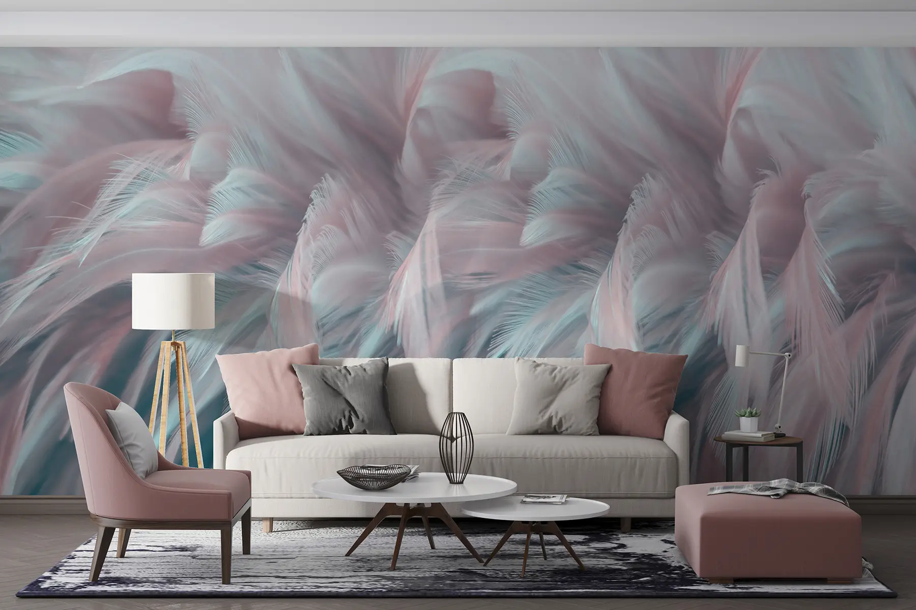 murales de pared Plumas de colores u45689d2