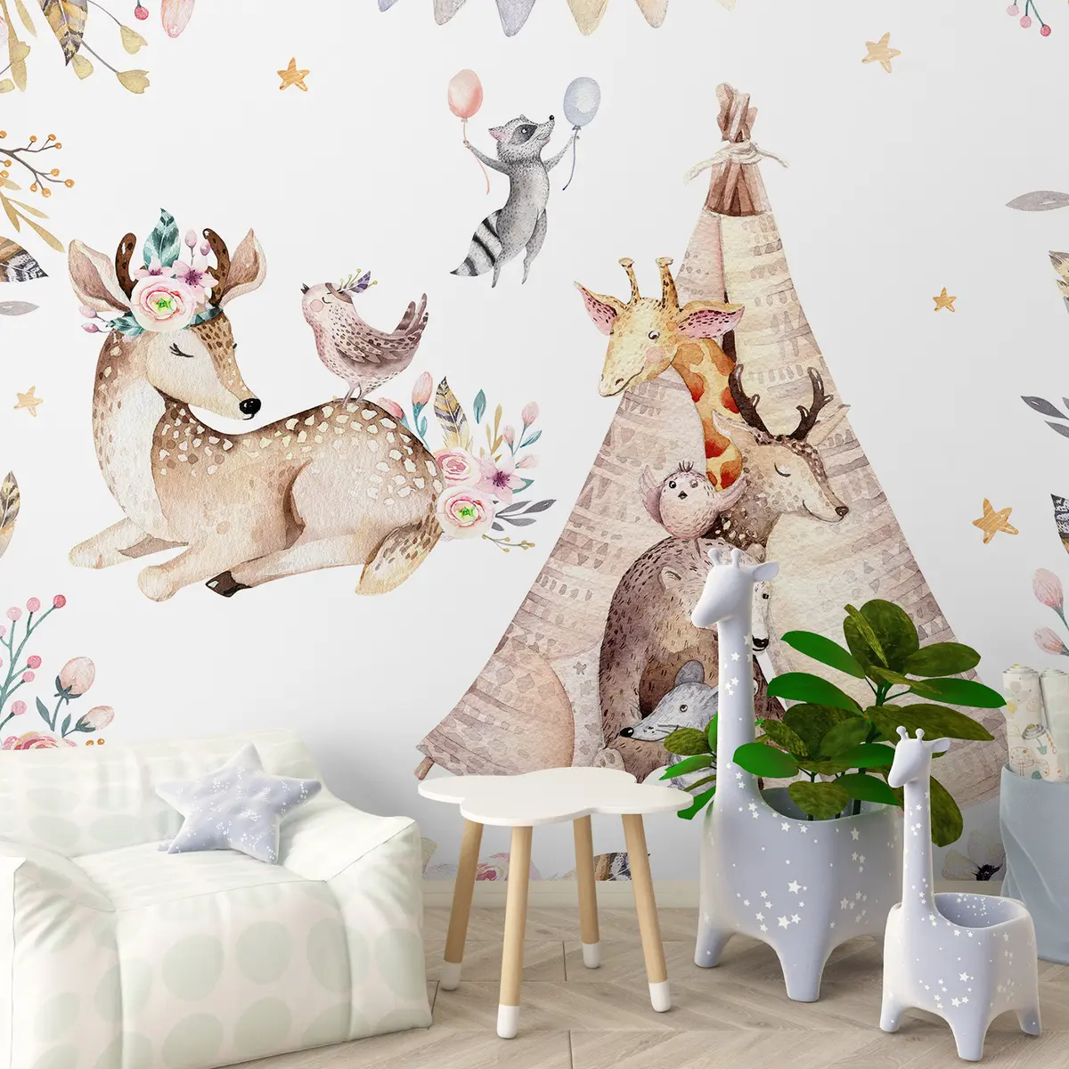 murales de pared Fiesta de cuento con animales u01584d1