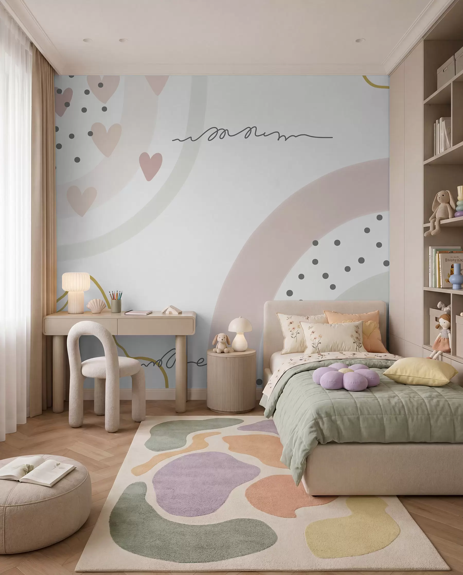 murales de pared Arcoíris de lunares u99373