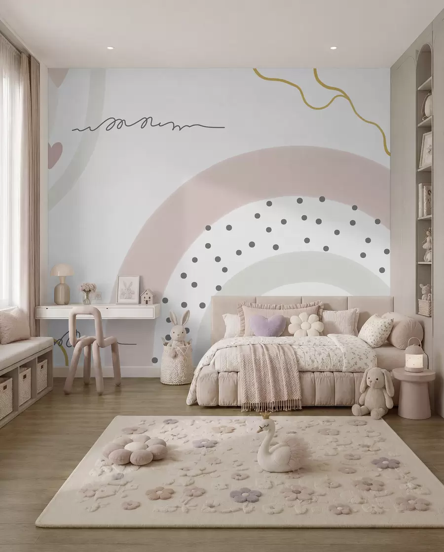 murales de pared Arcoíris de lunares u99373