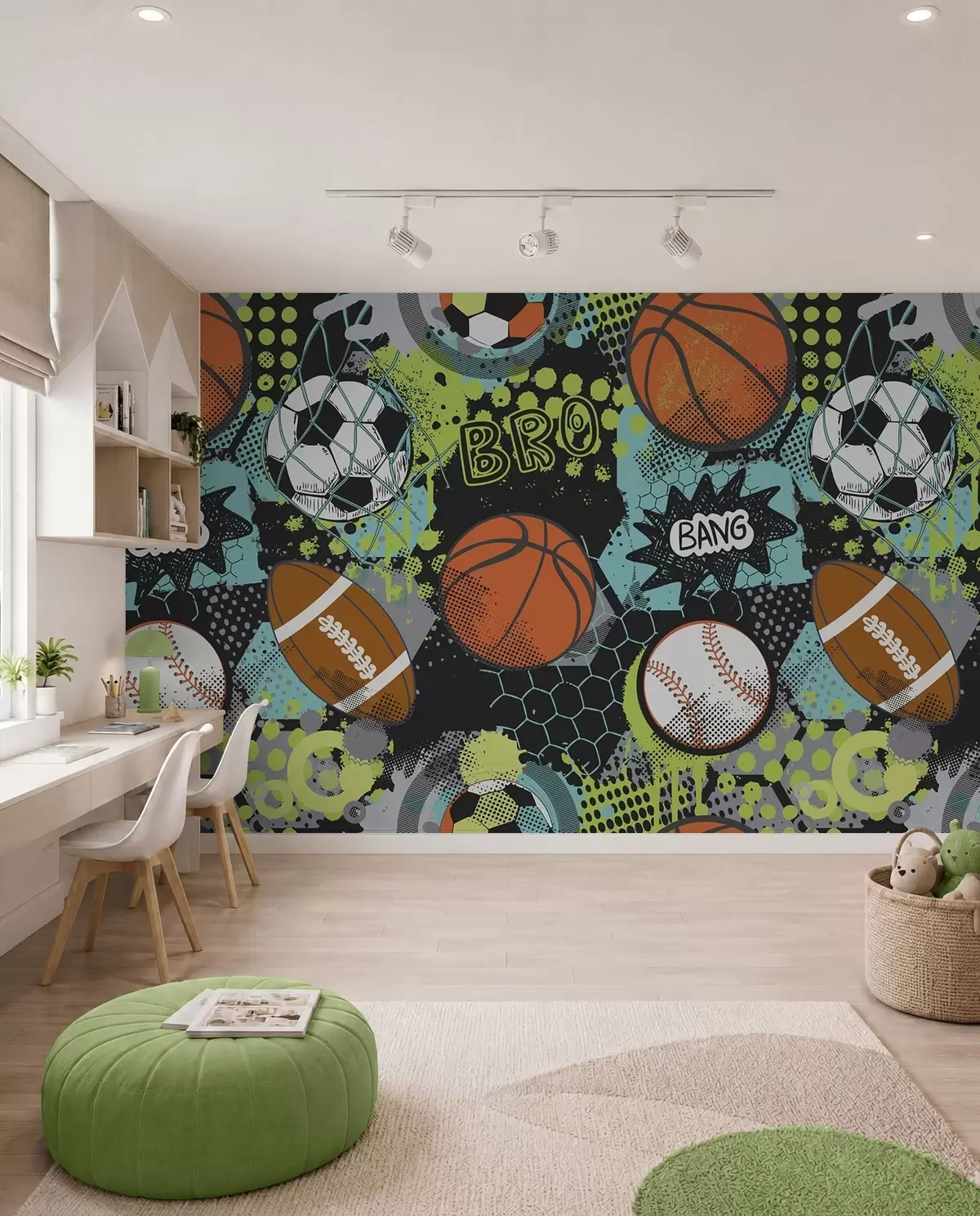 murales de pared Juego de balones de neón u99729