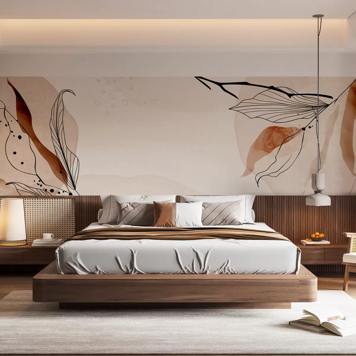 murales de pared Hojas minimalistas w00331