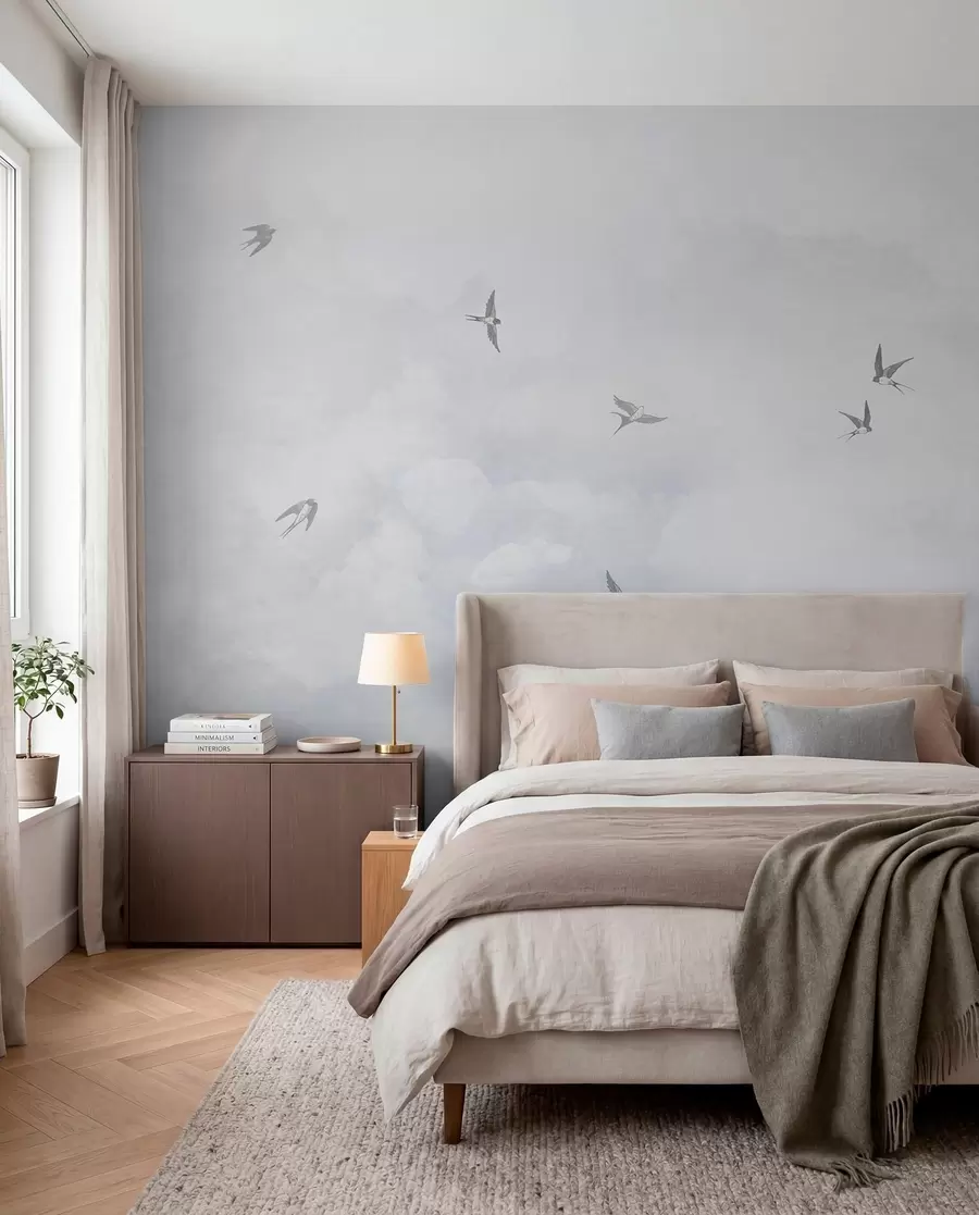 murales de pared Cielo azul con golondrinas w00526