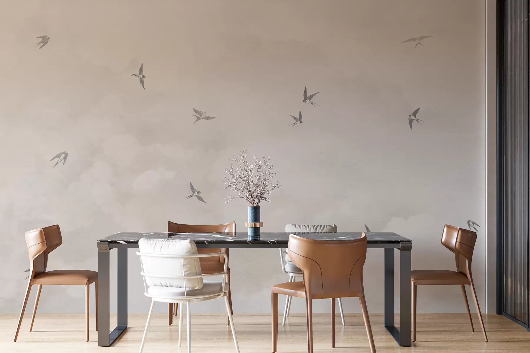 murales de pared Cielo con golondrinas w00526v2