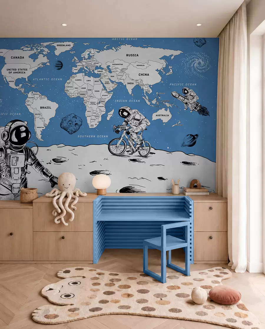 murales de pared Atlas espacial en inglés w00473v1