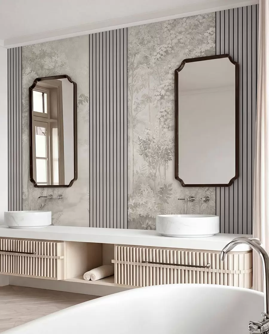 murales de pared Bosque en tonos lino w00670