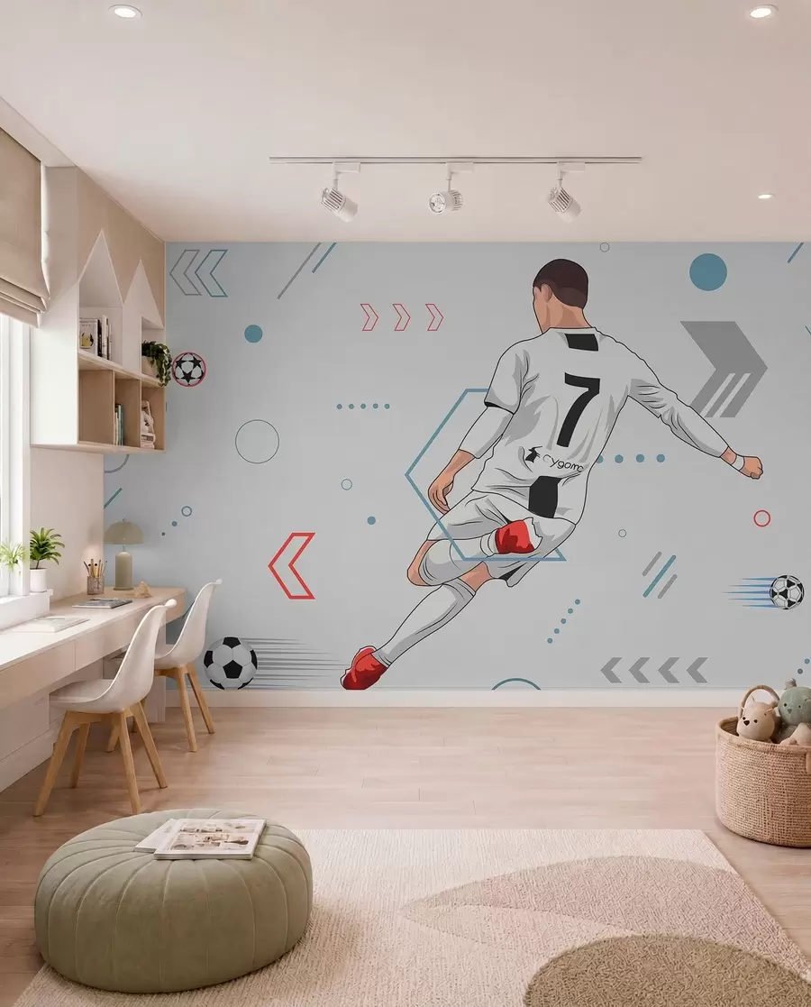 murales de pared Número siete con el balón w00688
