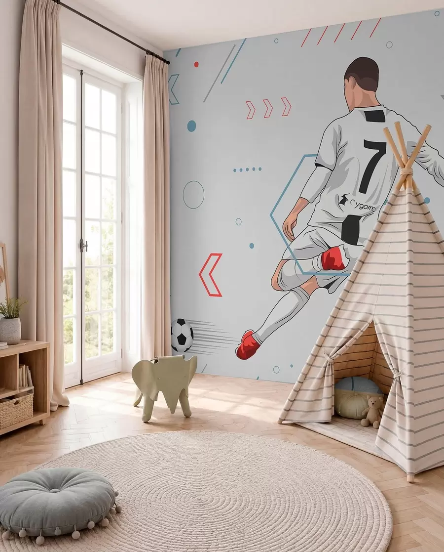 murales de pared Número siete con el balón w00688