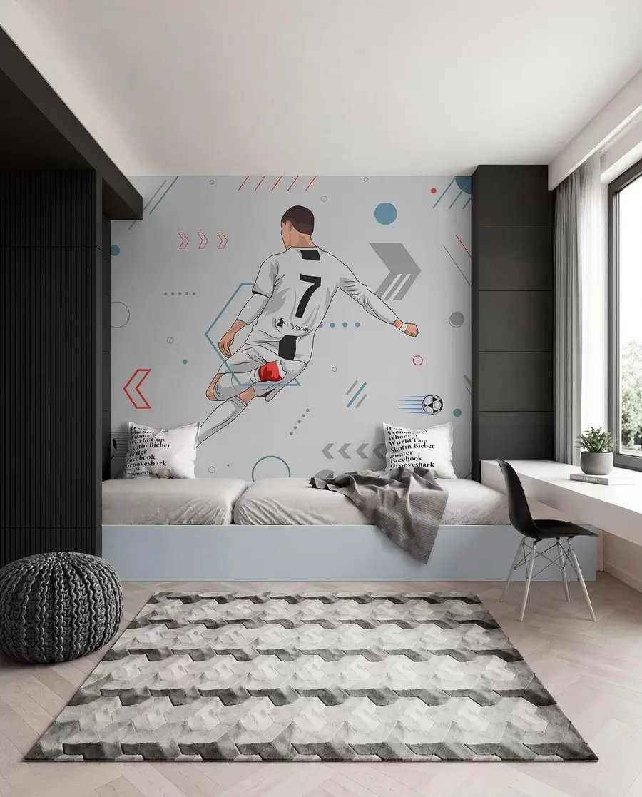 murales de pared Número siete con el balón w00688