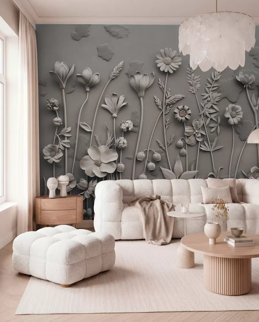 murales de pared Relieve de prado en topo w07869v1