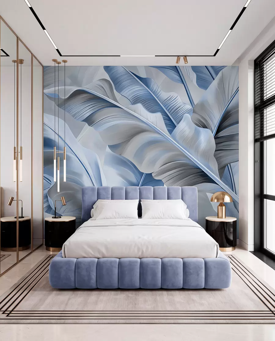 murales de pared Dosel de bananeros azules w07876v1