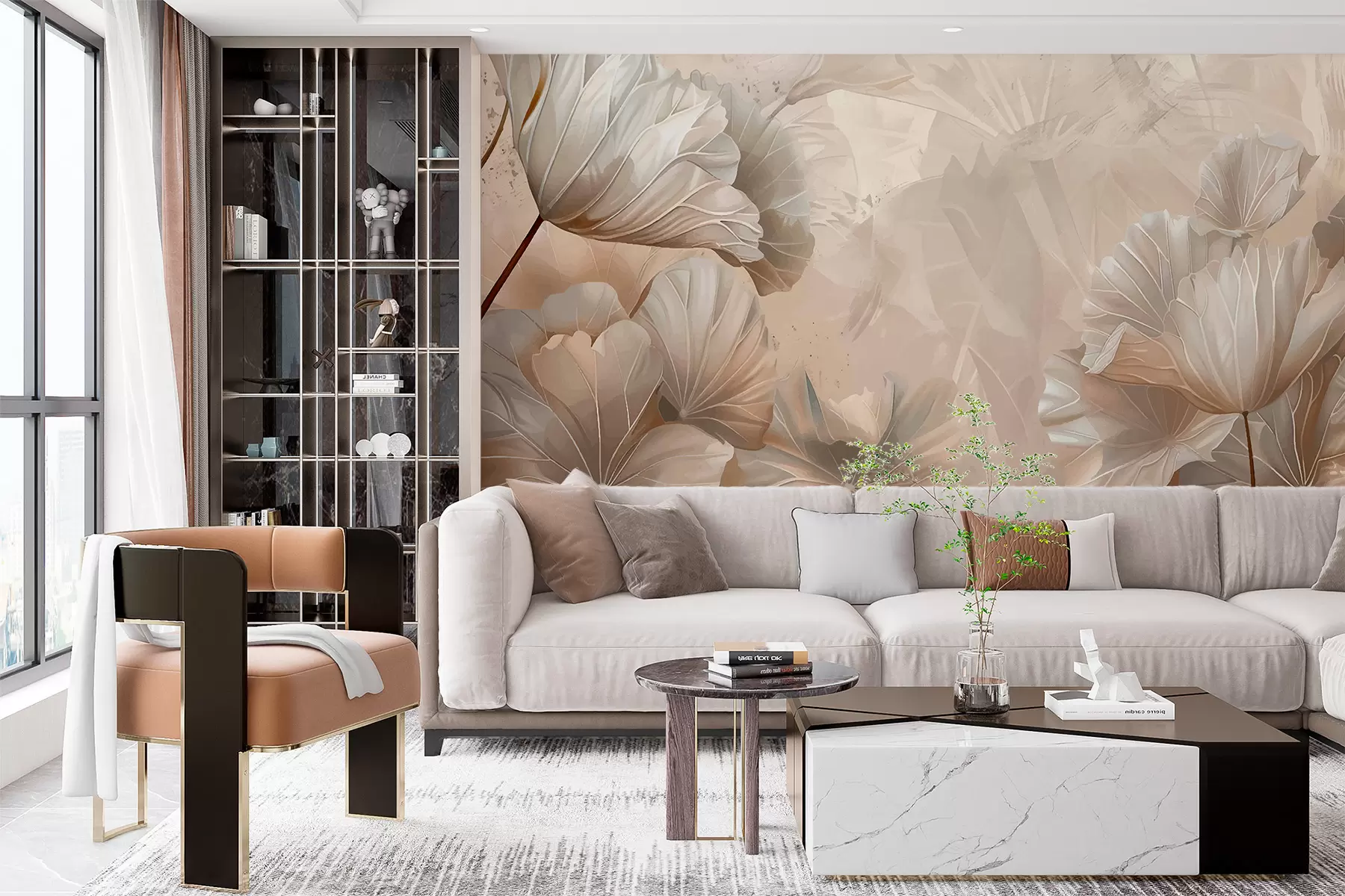 murales de pared hojas vintage w07895