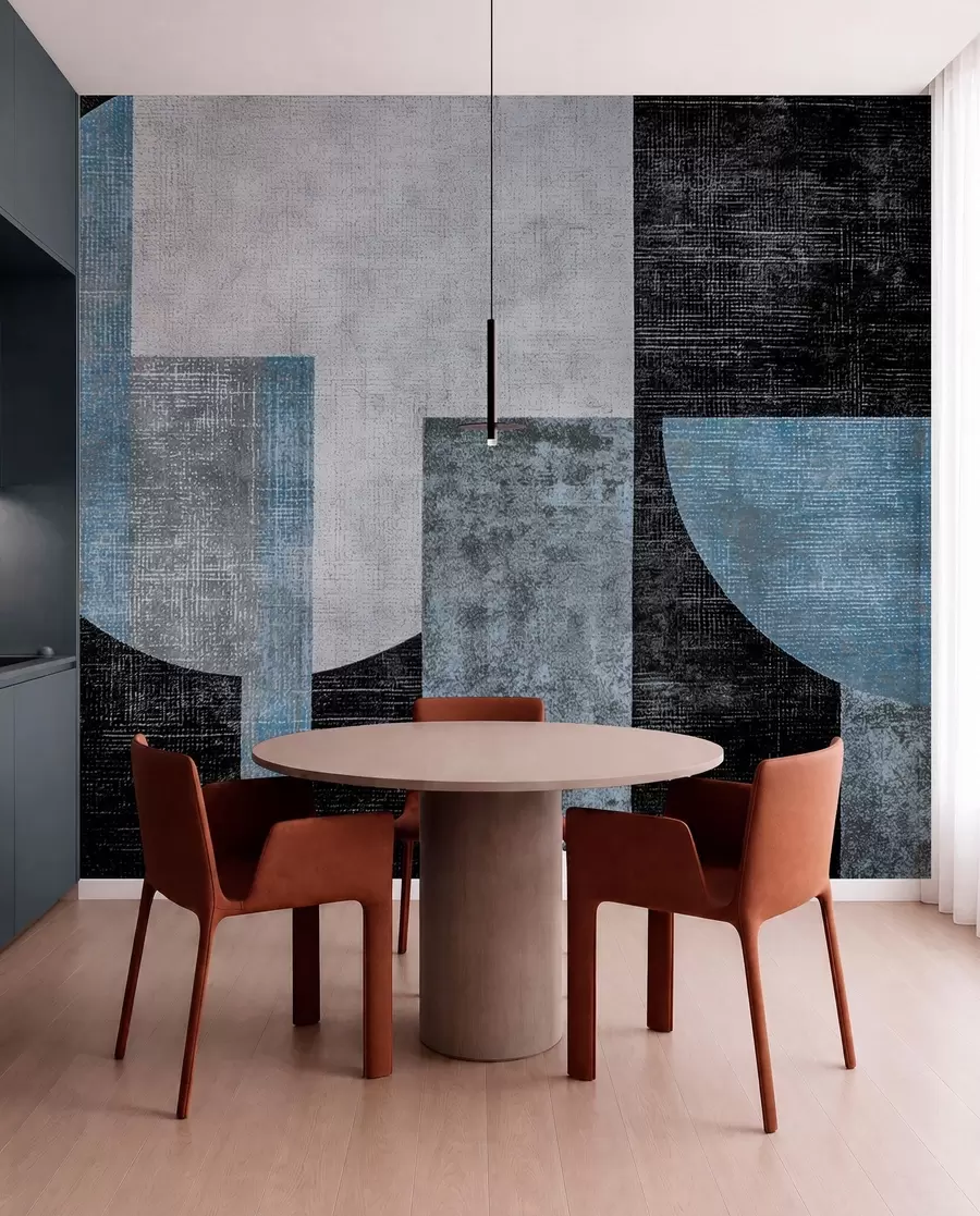 murales de pared Ritmo en azul acero w07878v1