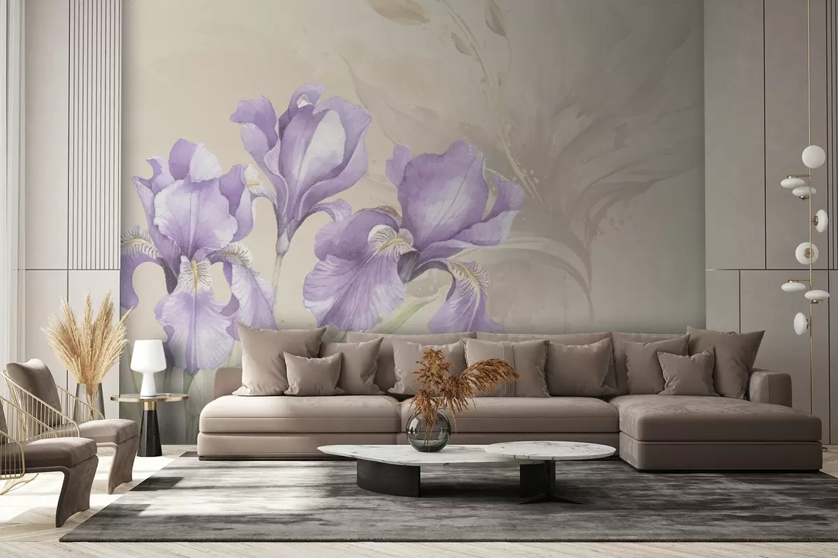 murales de pared iris grandes morados w07955