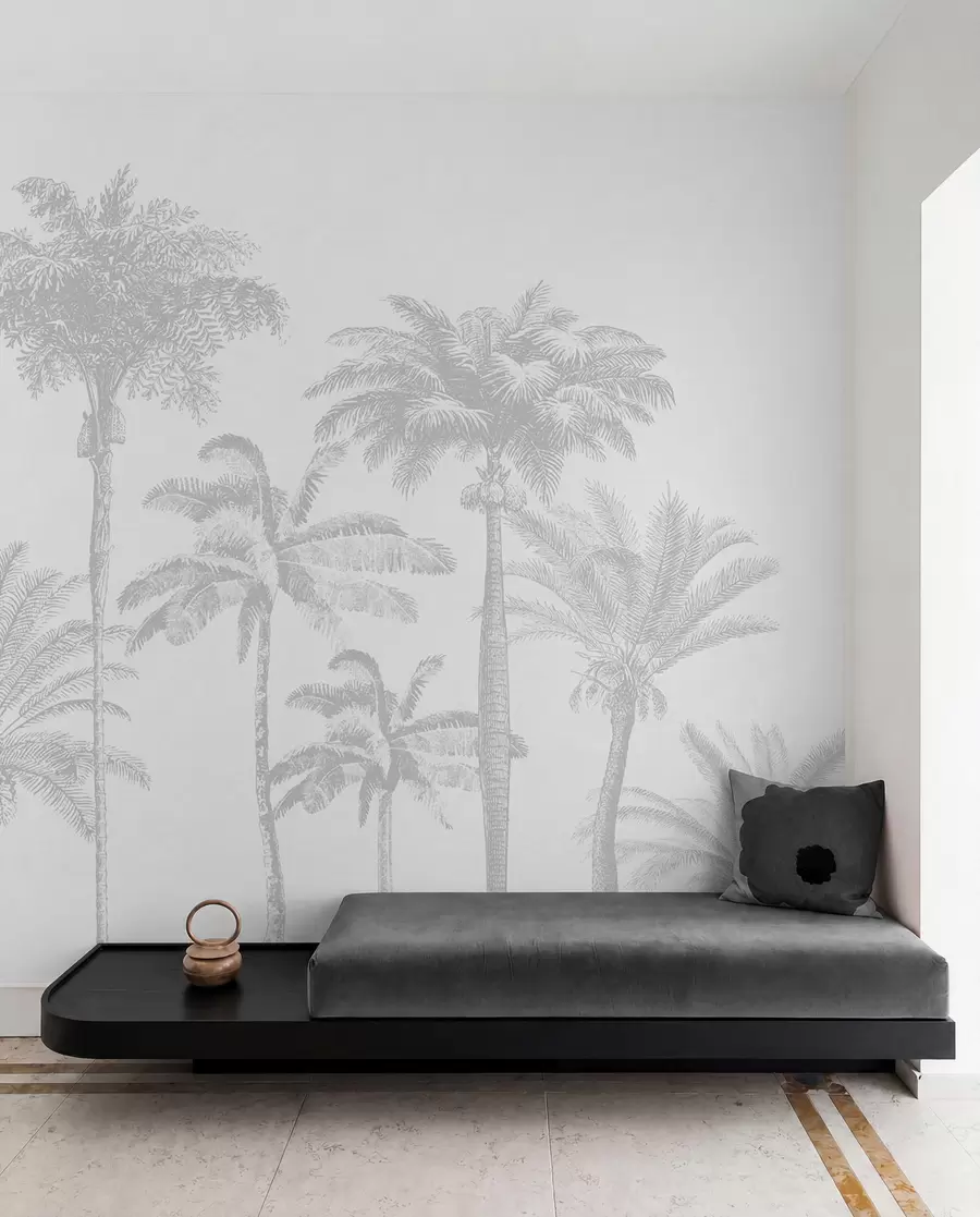 murales de pared Palmeral en plata w08111v2