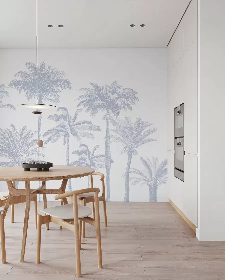 murales de pared Palmeral en lila w08111v4