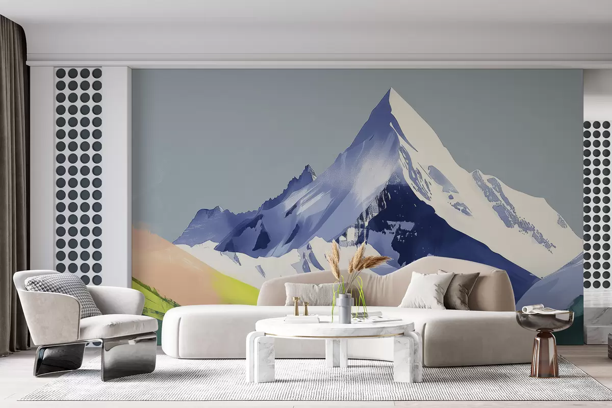 murales de pared Paisaje de montaña con pinceladas w01394