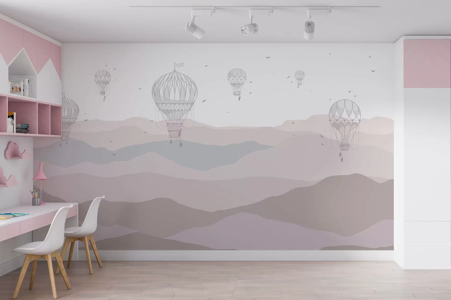 murales de pared Globos y montañas w01462