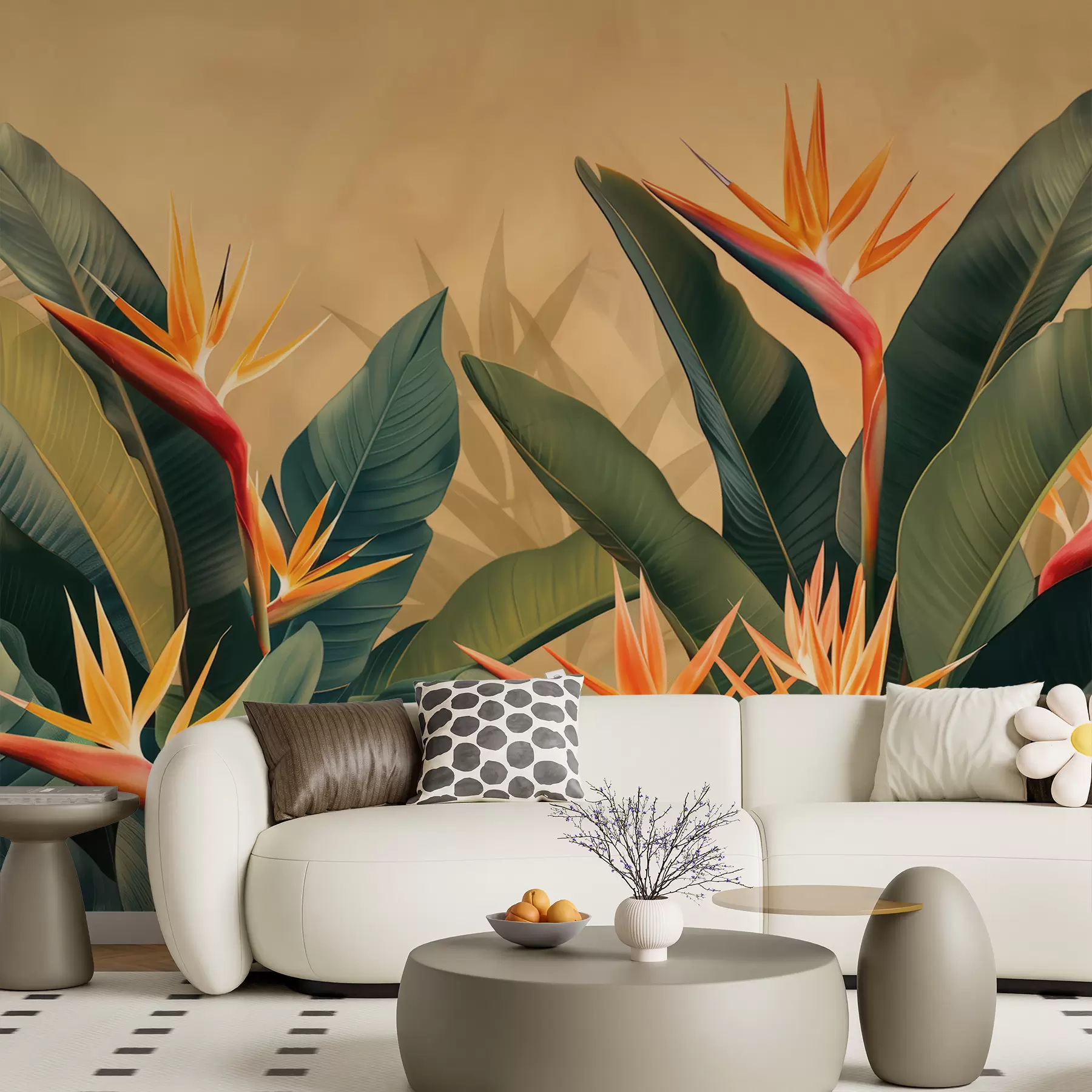 murales de pared Cálida floración tropical w01484