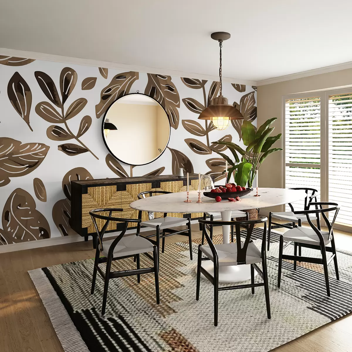 murales de pared Hojas w00969v1