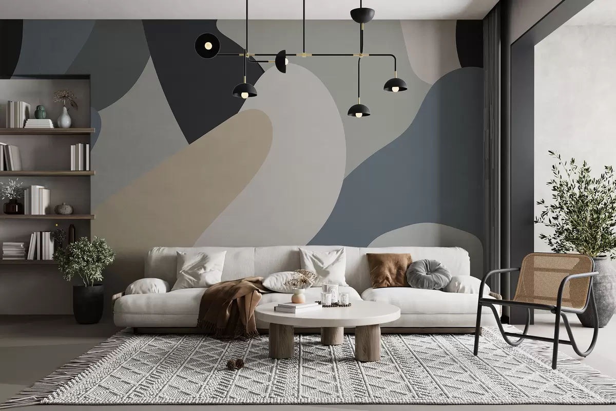 murales de pared Manchas,diferentes colores,beige,azul,gris w01573