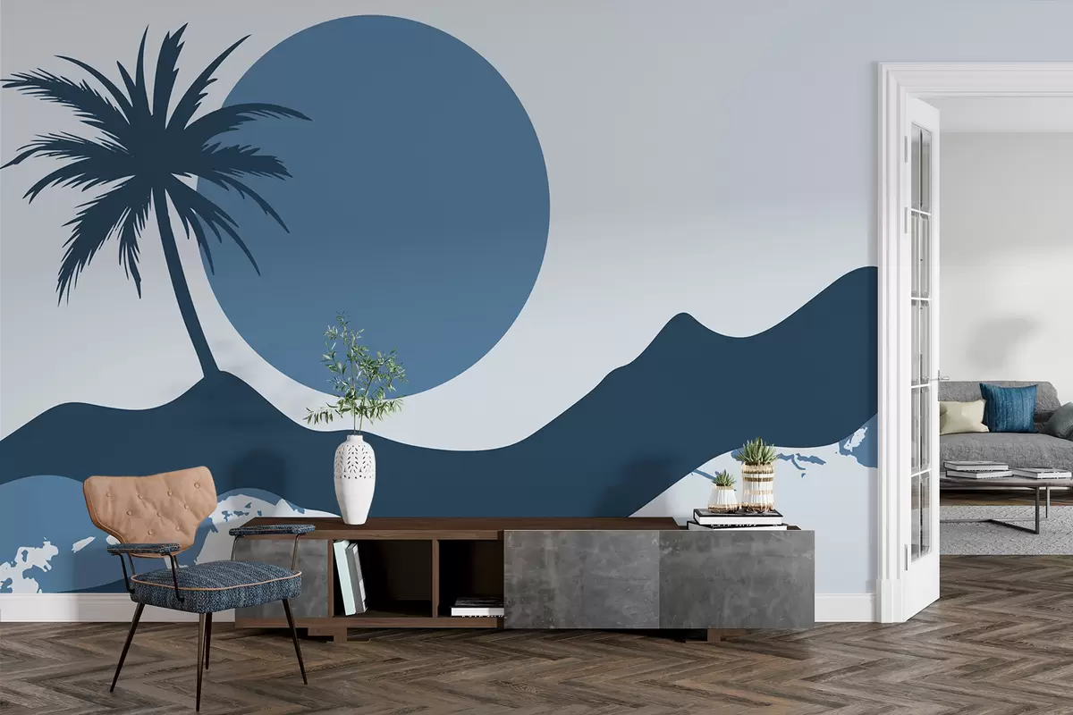 murales de pared Palmera y sol w01106v1