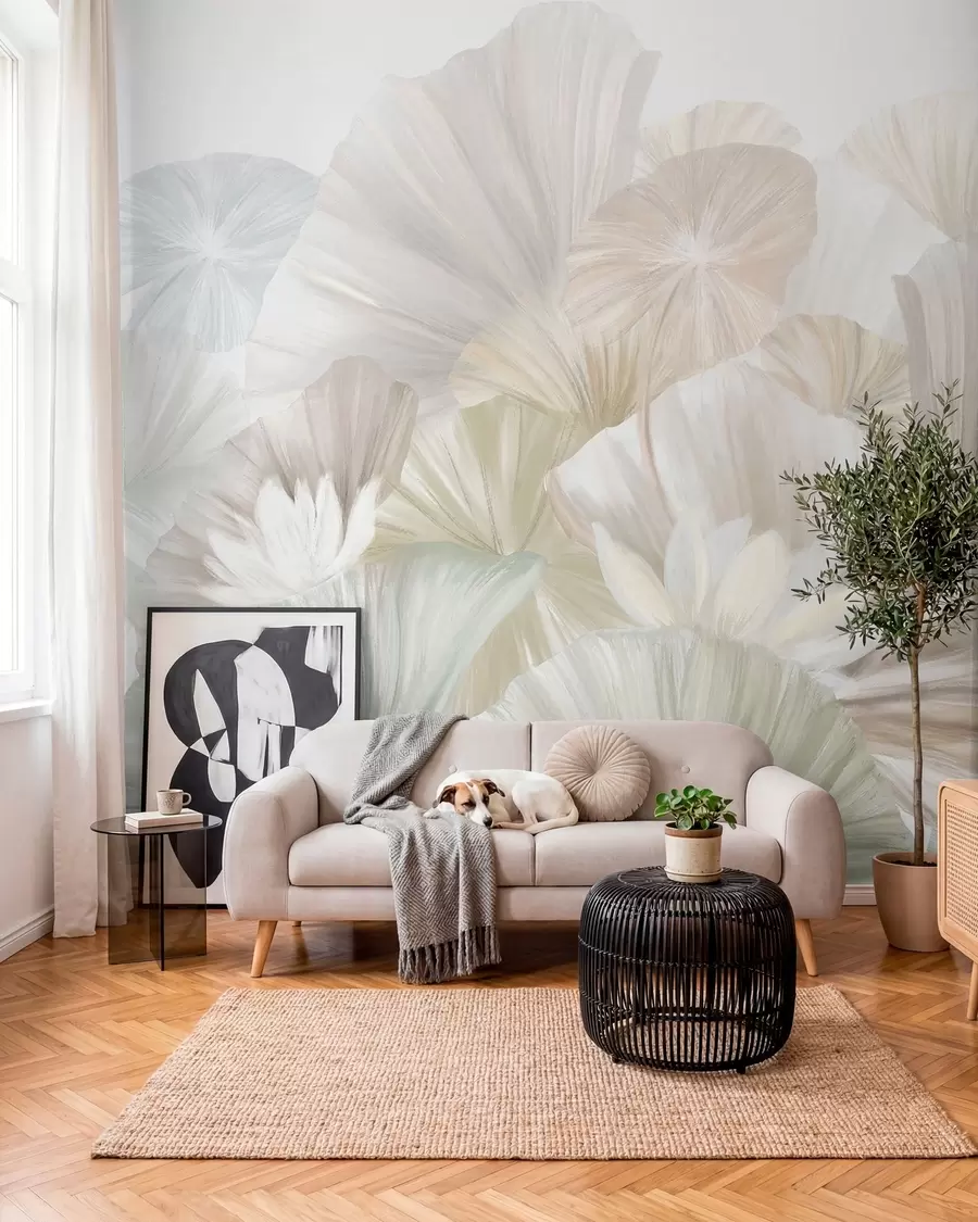 murales de pared Abanicos de pétalos salvia w08265