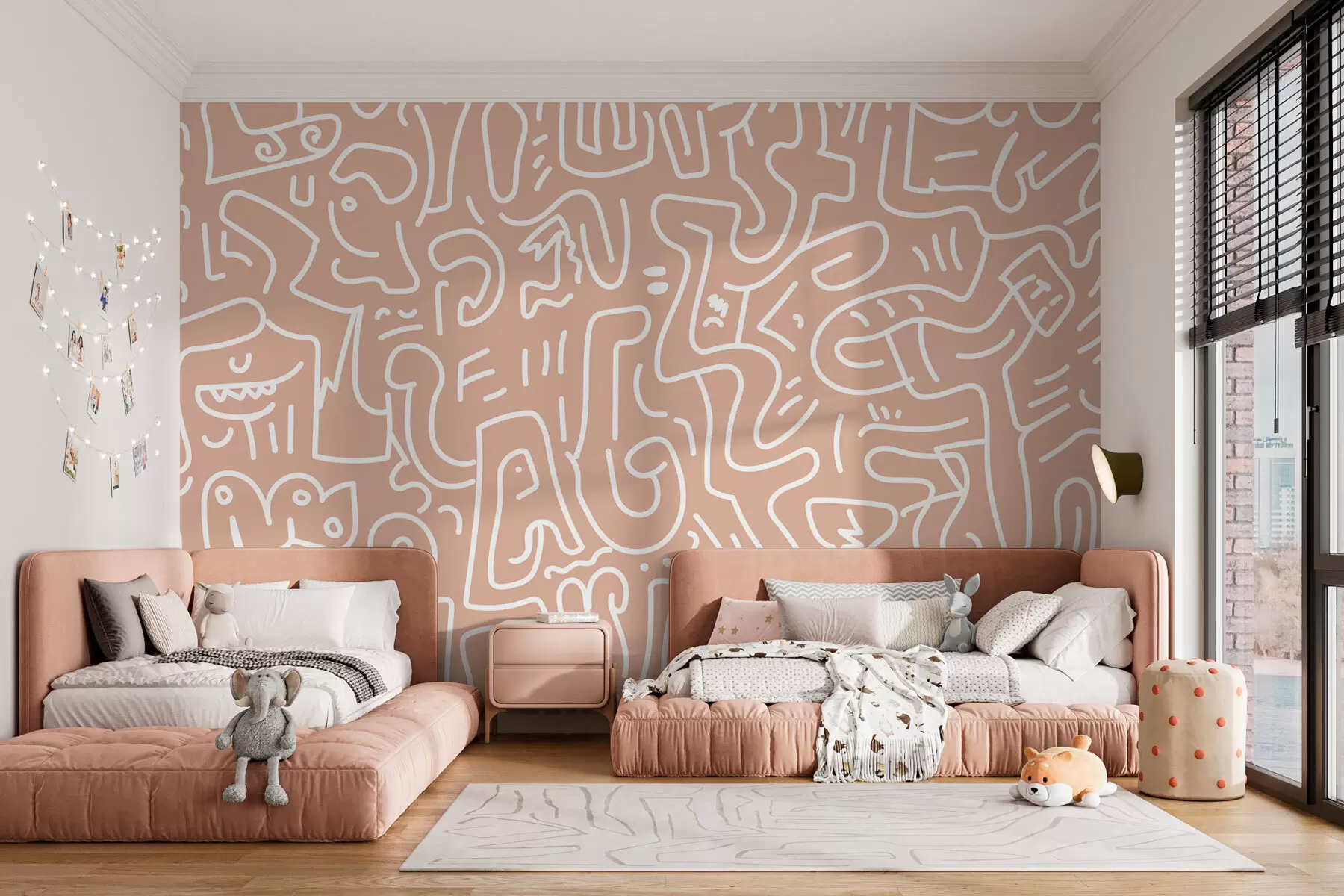 murales de pared Grafitis con estilo para niños w08300