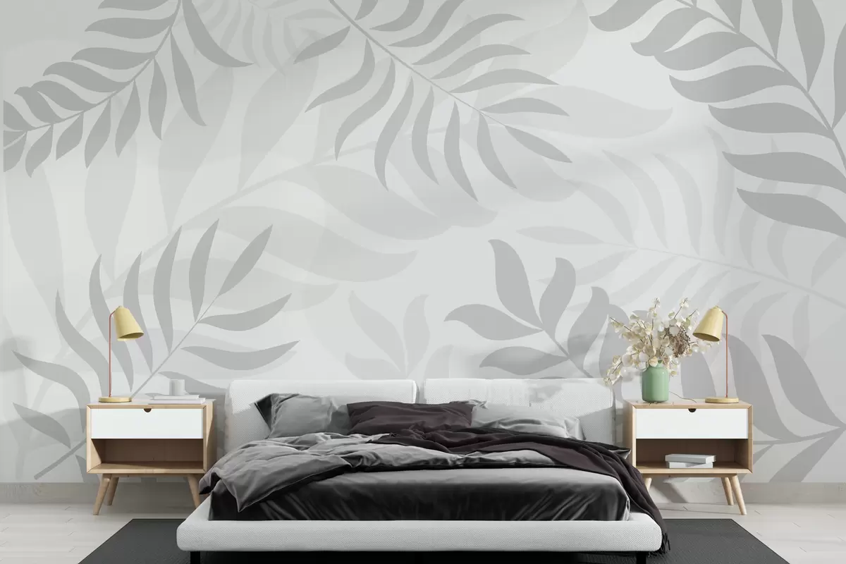 murales de pared Hojas de palmera en estilo boho w01602