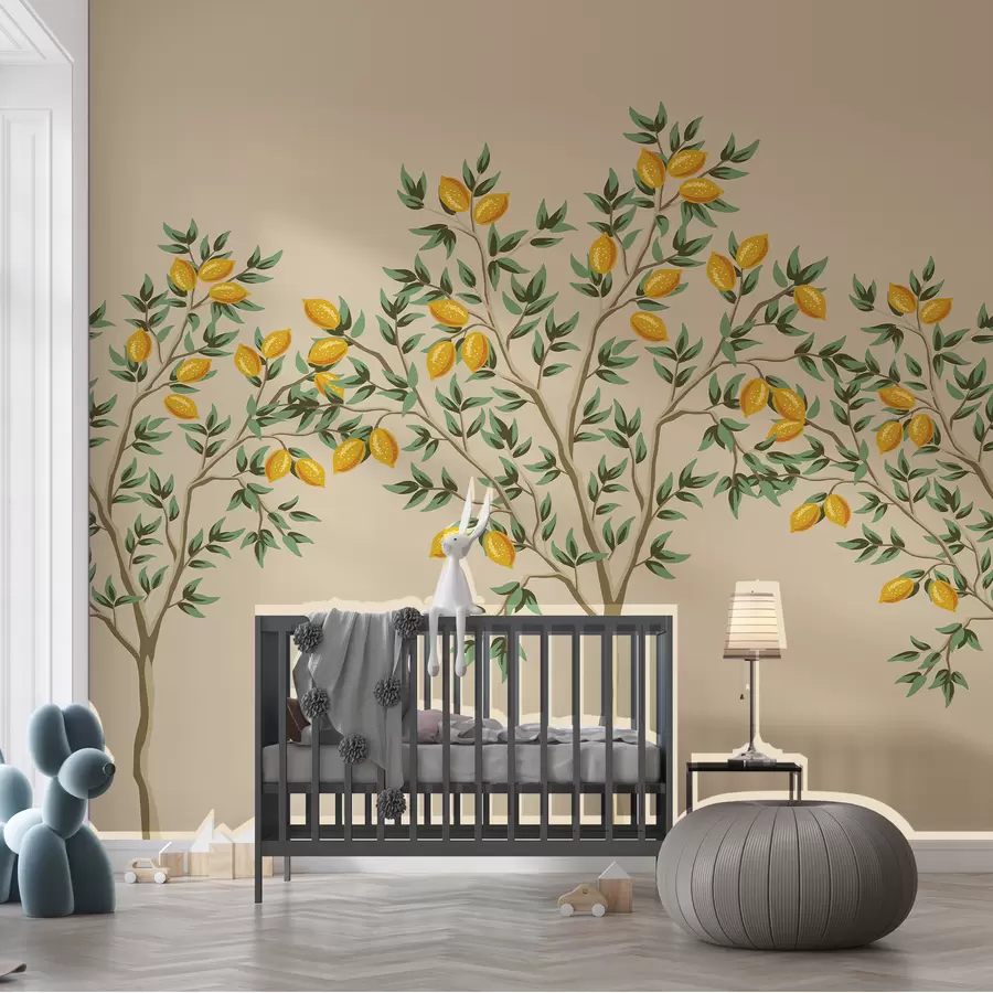 murales de pared Limonero, fondo beige w01661v1