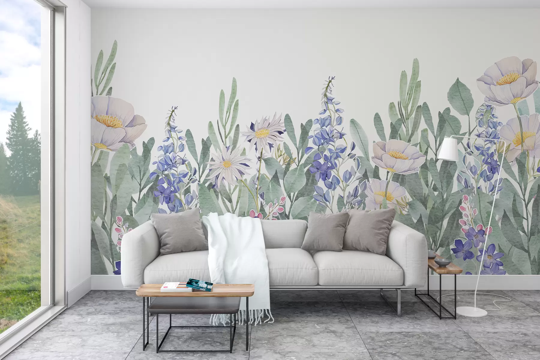 murales de pared Flores y hierbas altas w01626
