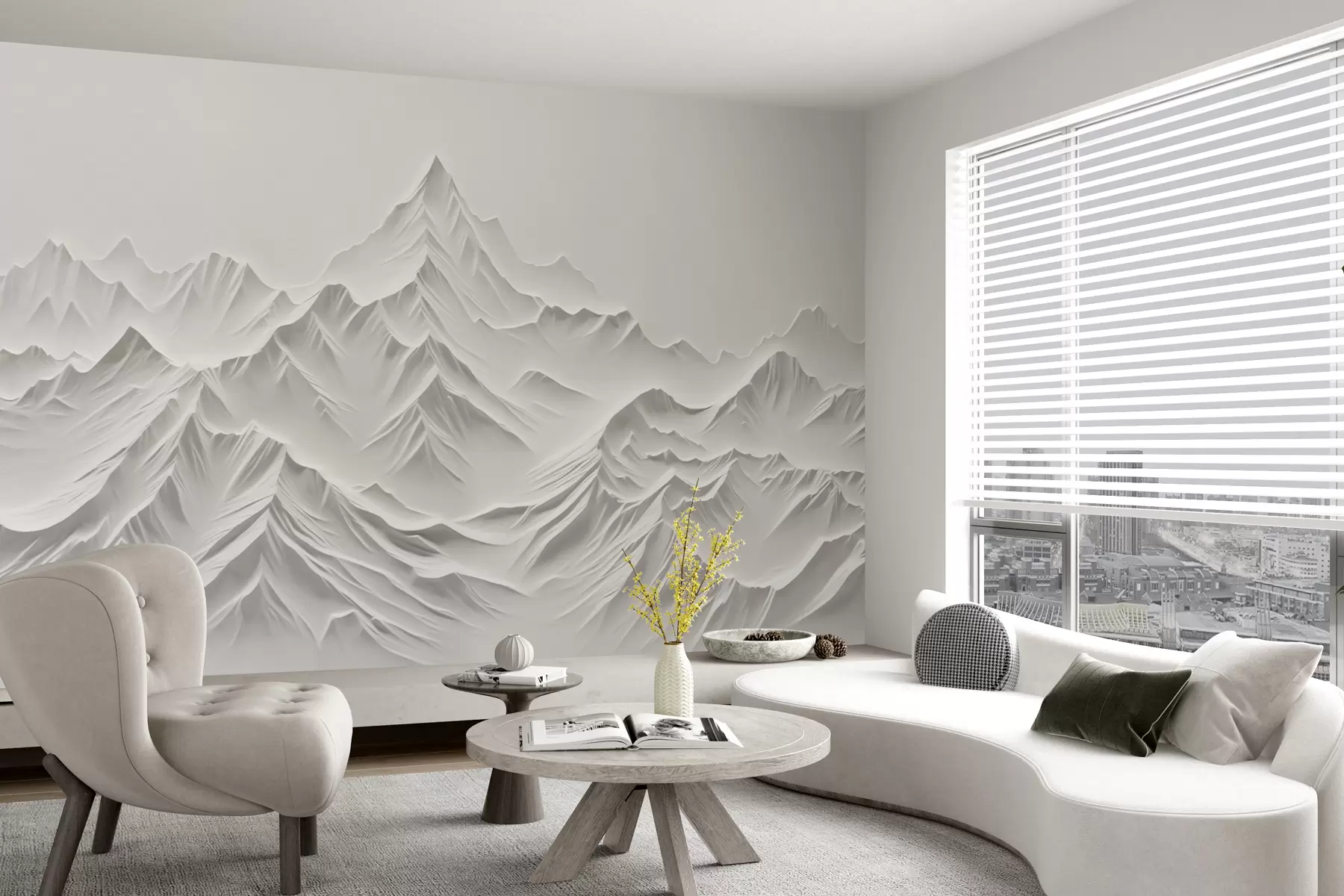 murales de pared Montañas grises w01644
