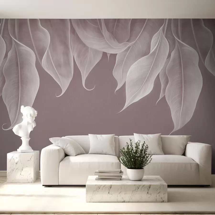 murales de pared hojas grandes colgantes de color rosa w01680v2