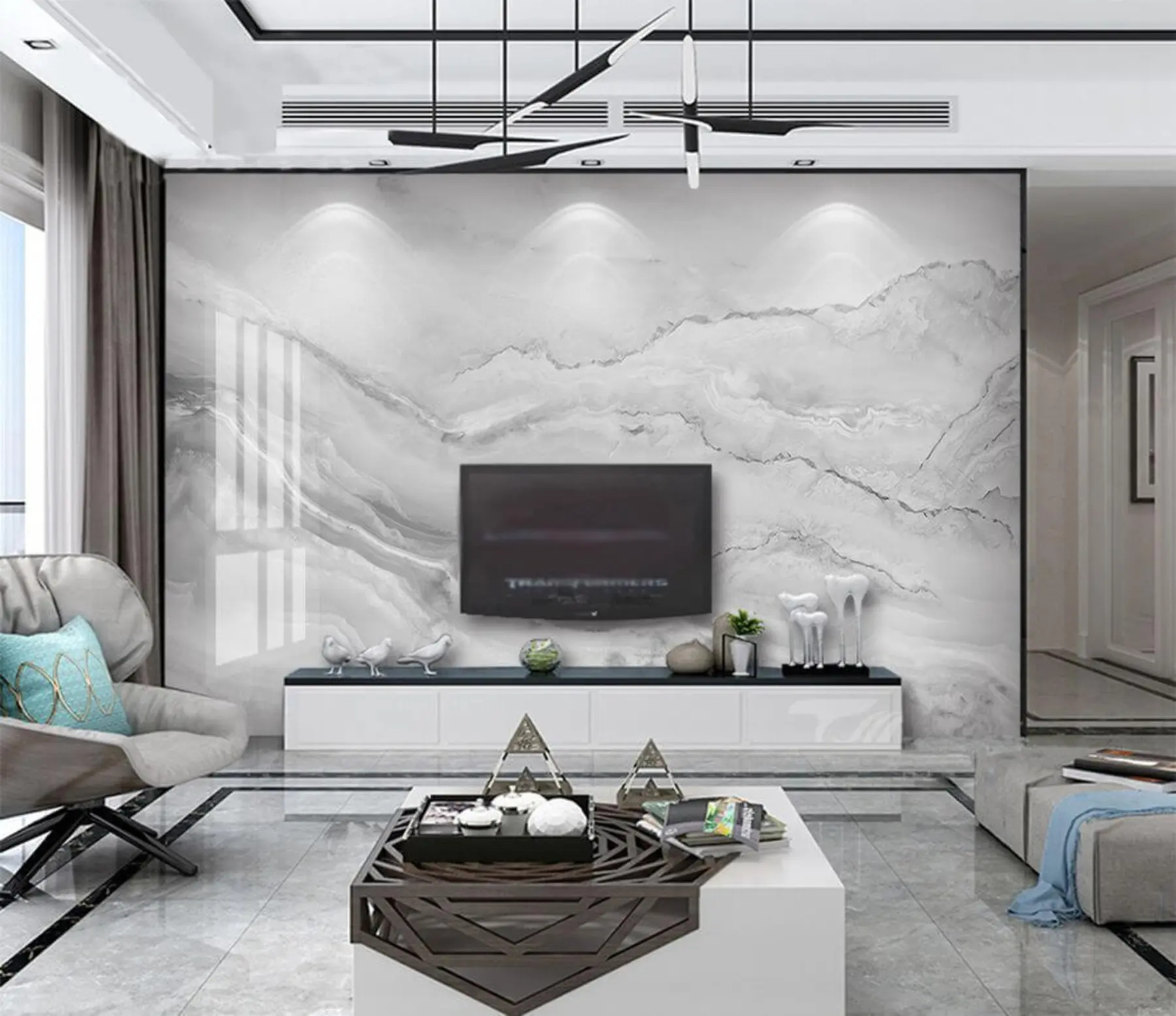 murales de pared Pendiente, gris y paisaje u35123