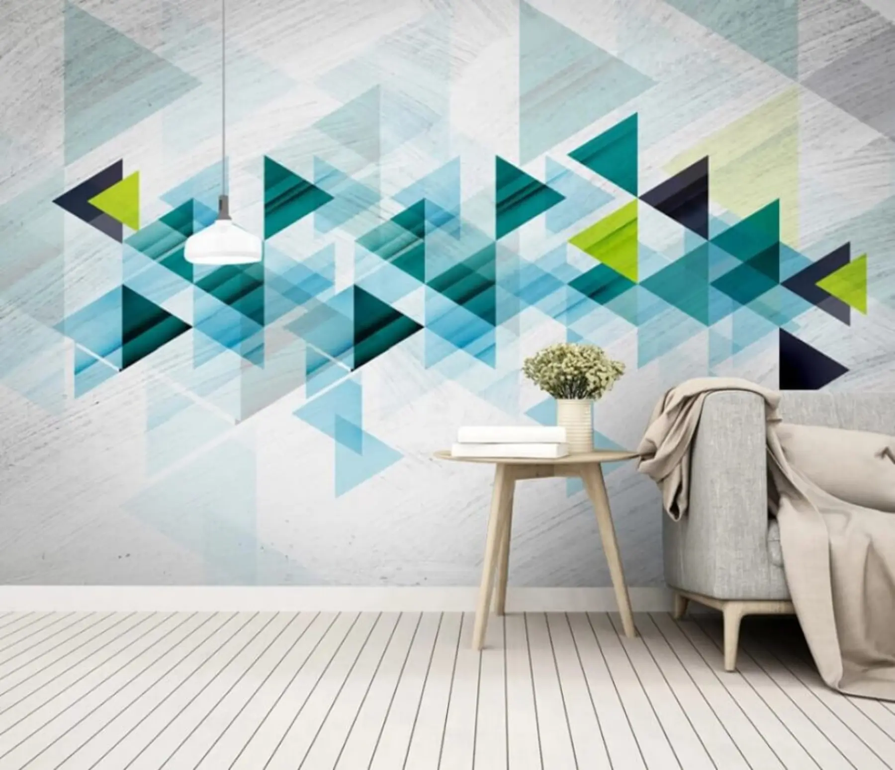 murales de pared Resumen horizonte de triángulos u35314