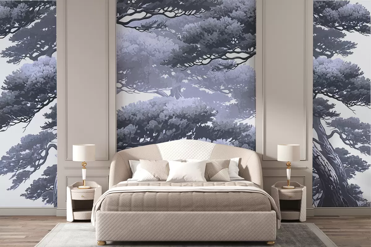 murales de pared Árboles de estilo japonés w01755v2