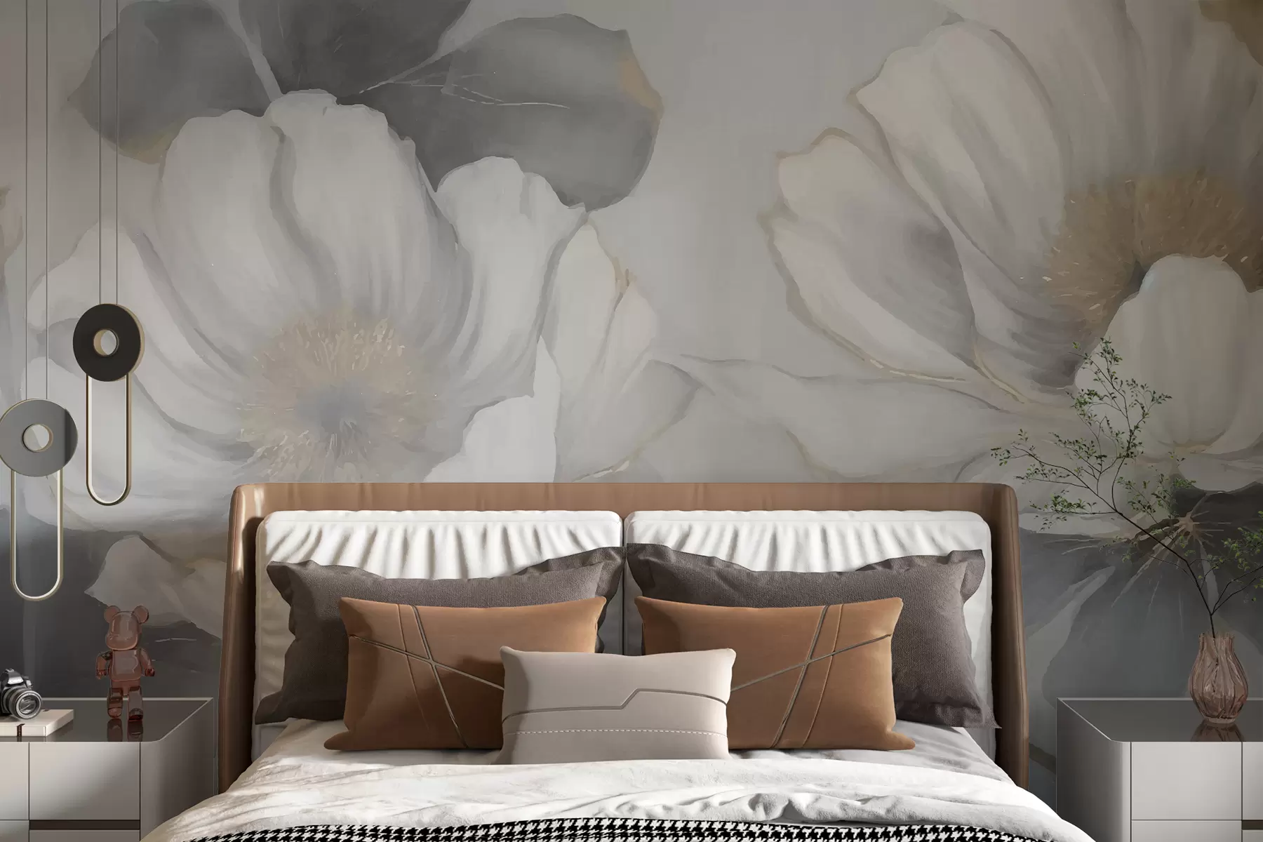 murales de pared Flores grandes, colores pastel w01760