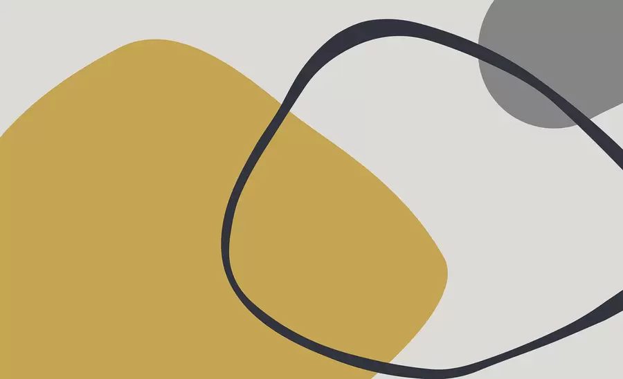 murales de pared Formas geométricas amarillas y grises sobre fondo claro w01687