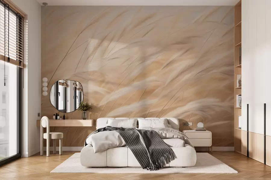 murales de pared Espiguillas amarillas de gramíneas w01719