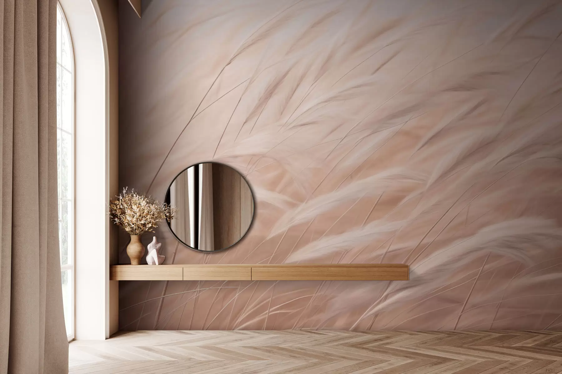 murales de pared Espiguillas beige de gramíneas w01719v1