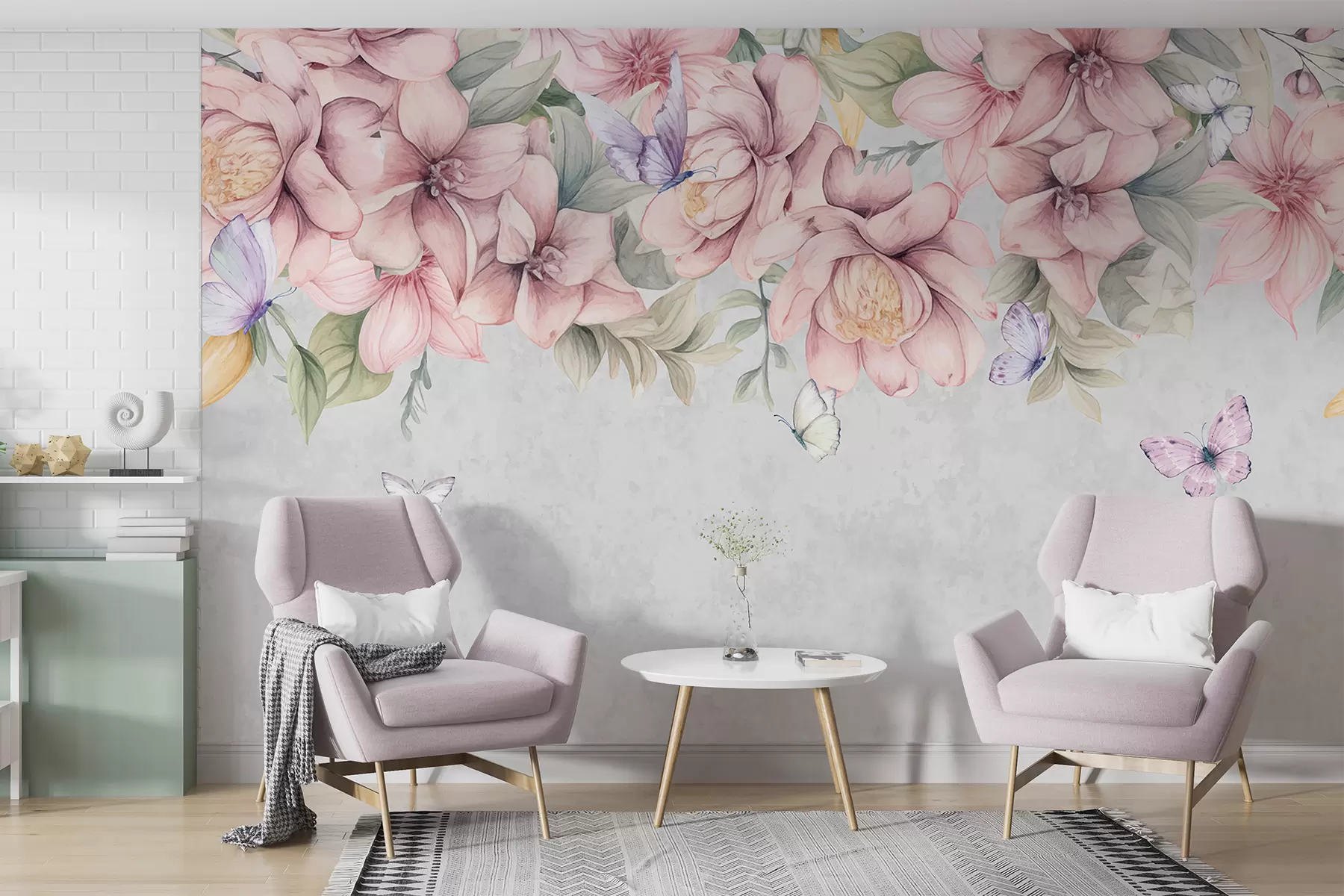 murales de pared Bóveda de flores rosas w08331