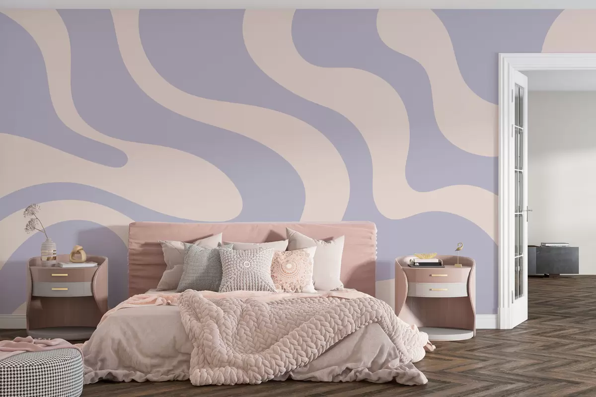 murales de pared Líneas sinuosas y elegantes w01831