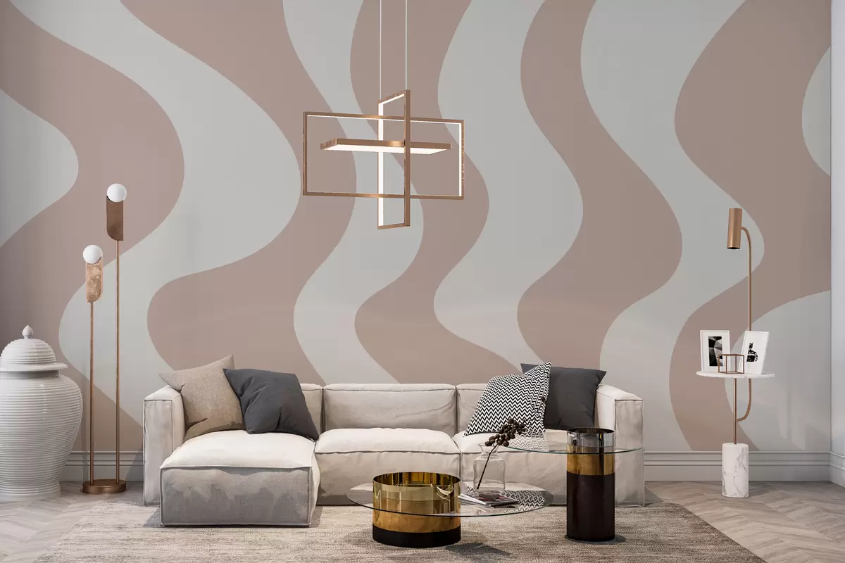 murales de pared Líneas rosas sinuosas w01833v1