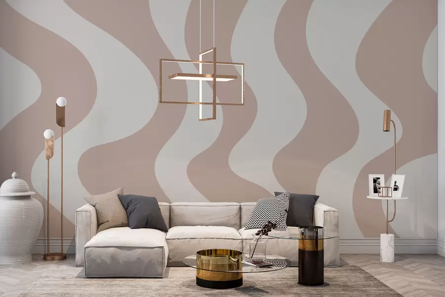 murales de pared Líneas rosas sinuosas w01833v1