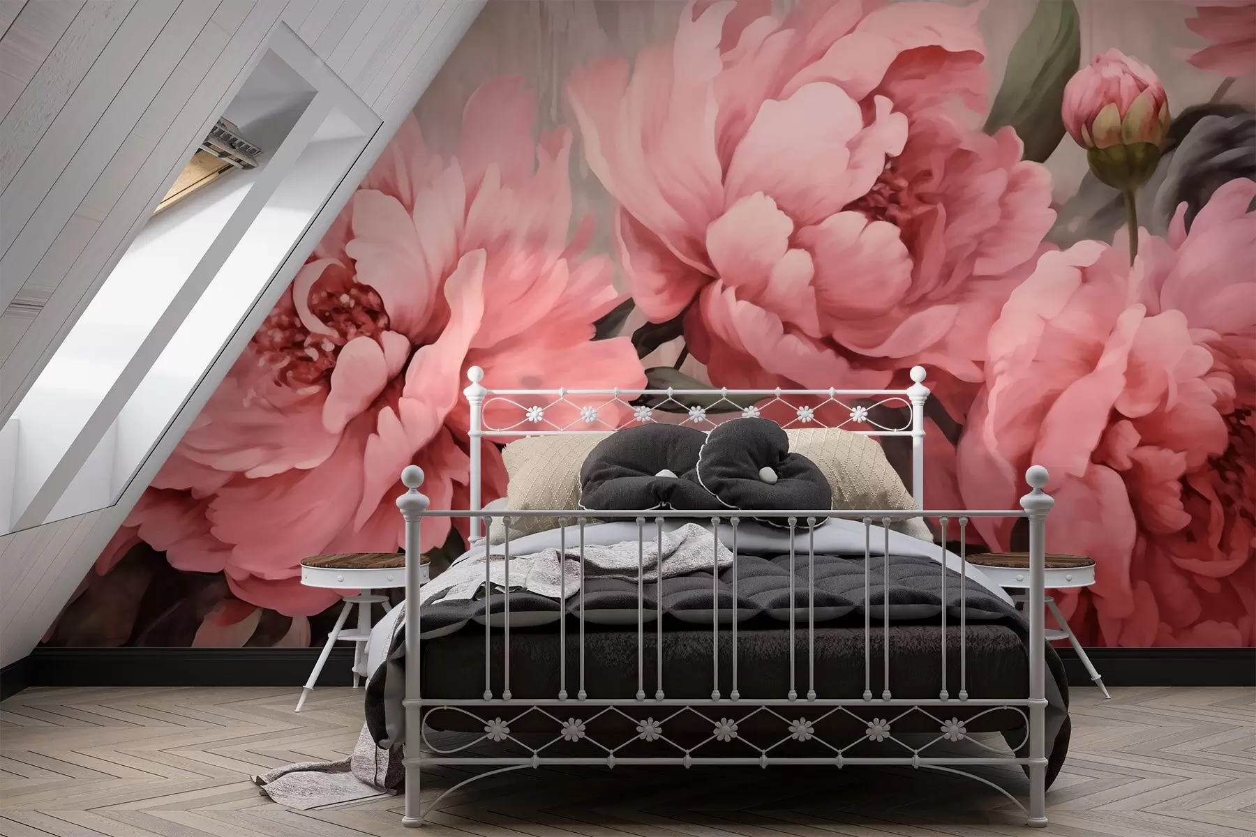 murales de pared peonías rosadas w01906