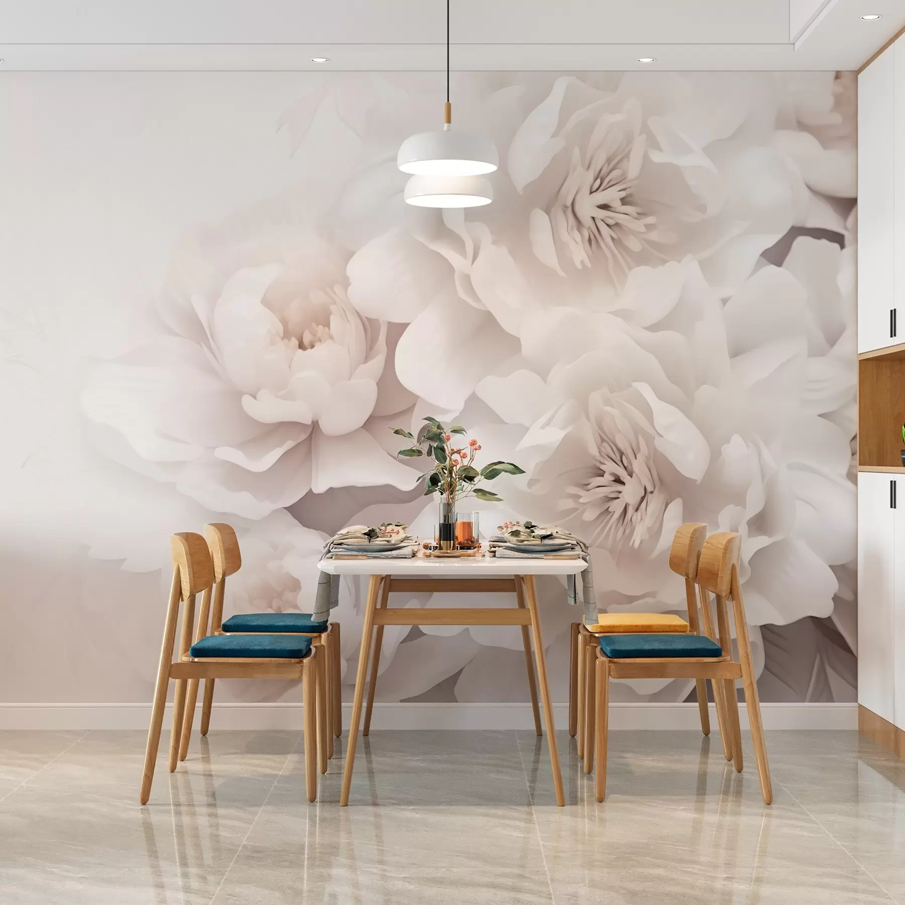 murales de pared Rosas blancas w01909